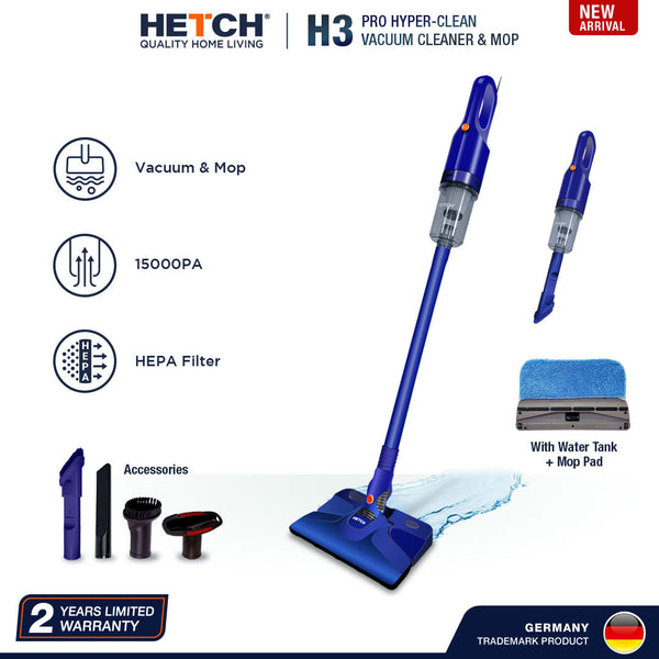HETCH H3 PRO HYPER-CLEANED VACUUM CLEANER AND MOP HVC-1417-HC