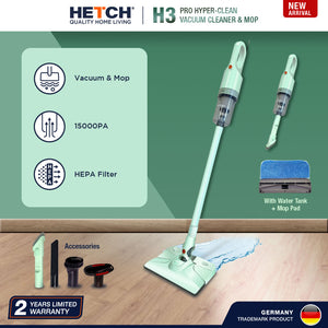 HETCH H3 PRO HYPER-CLEANED VACUUM CLEANER AND MOP HVC-1417-HC
