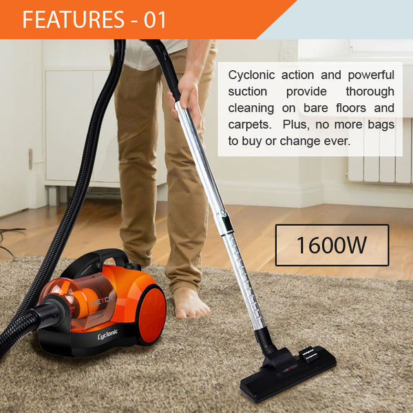 HETCH Cyclone Strong Suction 30000pa Cyclonic Vacuum Cleaner Hepa Filter (1600W) CVC-1408-HC