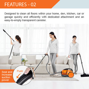 HETCH Cyclone Strong Suction 30000pa Cyclonic Vacuum Cleaner Hepa Filter (1600W) CVC-1408-HC