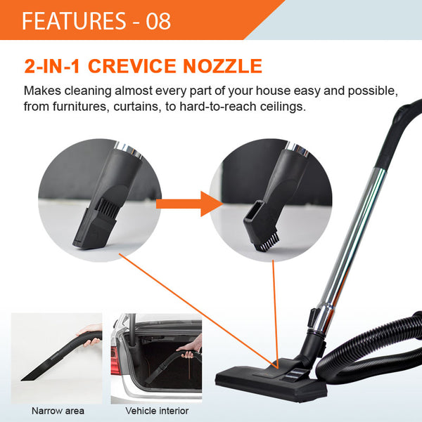 HETCH Cyclone Strong Suction 30000pa Cyclonic Vacuum Cleaner Hepa Filter (1600W) CVC-1408-HC