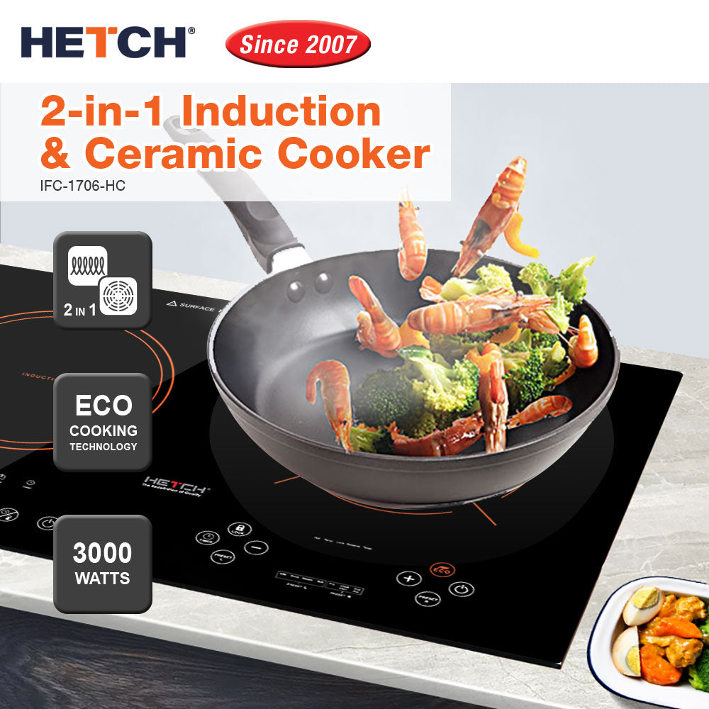 Hetch 2-In-1 Induction + Ceramic Cooker (3000W) IFC-1706-HC