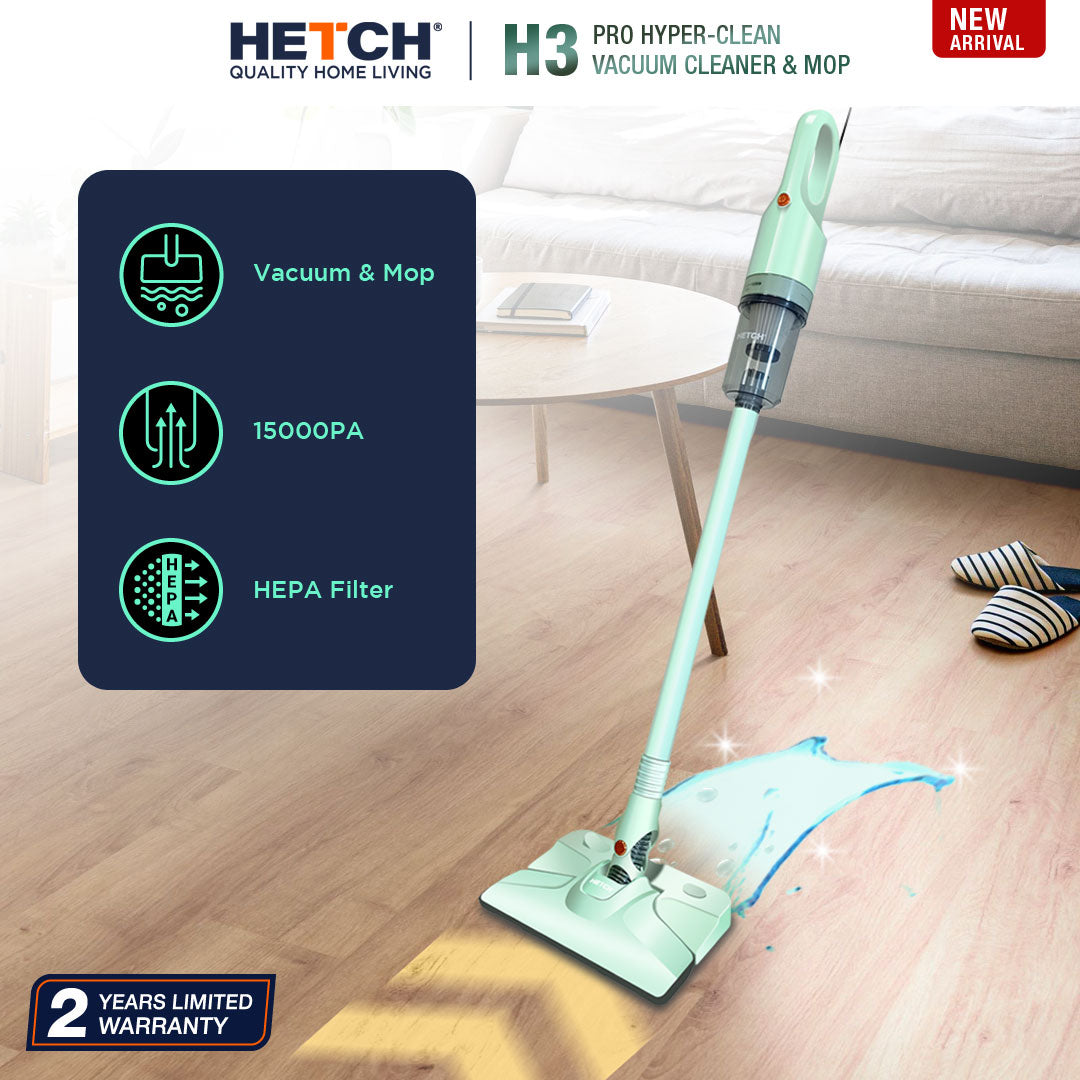 HETCH H3 PRO HYPER-CLEANED VACUUM CLEANER AND MOP HVC-1417-HC