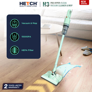 HETCH H3 PRO HYPER-CLEANED VACUUM CLEANER AND MOP HVC-1417-HC
