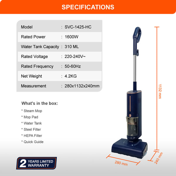 HETCH S10 Vacuum & Steam Mop 1000W + 600W SVC-1425-HC